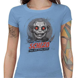 T-shirt Geekette - Schizo Gollum - Couleur Ciel - Taille S