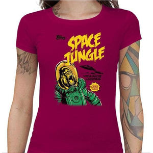 T-shirt Geekette - Space Jungle - Couleur Fuchsia - Taille S