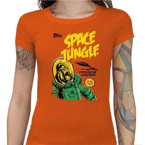 T-shirt Geekette - Space Jungle - Couleur Orange - Taille S