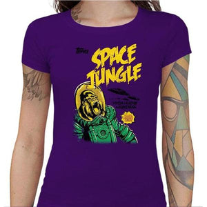 T-shirt Geekette - Space Jungle - Couleur Violet - Taille S