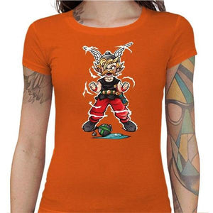 T-shirt Geekette - Super Gaulois ! - Couleur Orange - Taille S