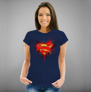 T-shirt Geekette - Superman - Couleur Bleu Nuit - Taille S