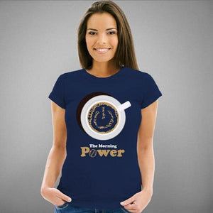 T-shirt Geekette - The Morning Power - Couleur Bleu Nuit - Taille S