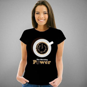 T-shirt Geekette - The Morning Power - Couleur Noir - Taille S