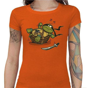 T-shirt Geekette - Turtle Loser - Couleur Orange - Taille S
