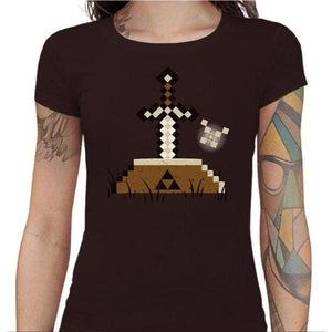 T-shirt Geekette - Zelda Craft - Couleur Chocolat - Taille S