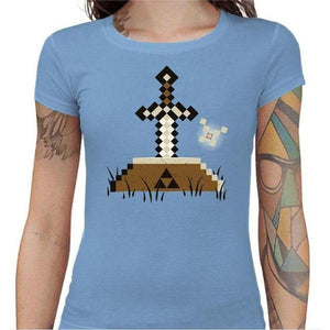 T-shirt Geekette - Zelda Craft - Couleur Ciel - Taille S