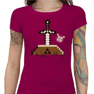 T-shirt Geekette - Zelda Craft - Couleur Fuchsia - Taille S