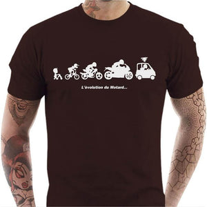 T shirt Motard homme - Evolution du Motard - Couleur Chocolat - Taille S
