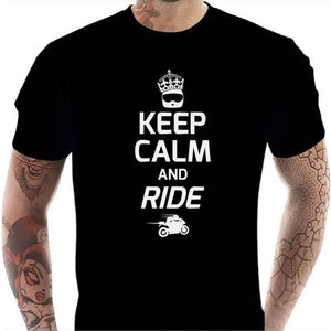T shirt Motard homme - Keep Calm and Ride - Couleur Noir - Taille S
