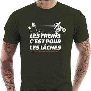 T shirt Motard homme - Les Freins - Couleur Army - Taille S
