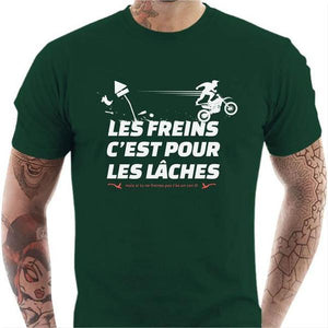 T shirt Motard homme - Les Freins - Couleur Vert Bouteille - Taille S