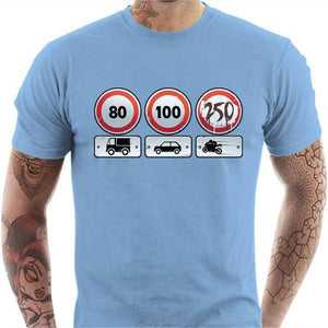 T shirt Motard homme - Limit 250 - Couleur Ciel - Taille S