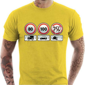 T shirt Motard homme - Limit 250 - Couleur Jaune - Taille S