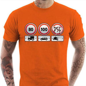 T shirt Motard homme - Limit 250 - Couleur Orange - Taille S