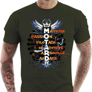 T shirt Motard homme - Motard - Couleur Army - Taille S
