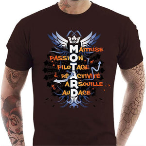 T shirt Motard homme - Motard - Couleur Chocolat - Taille S