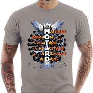 T shirt Motard homme - Motard - Couleur Gris Clair - Taille S