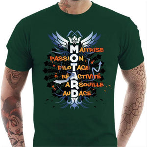 T shirt Motard homme - Motard - Couleur Vert Bouteille - Taille S