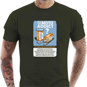 T shirt Motard homme - Moto Addict - Couleur Army - Taille S