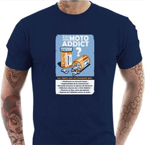 T shirt Motard homme - Moto Addict - Couleur Bleu Nuit - Taille S