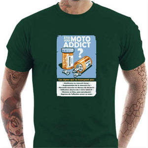 T shirt Motard homme - Moto Addict - Couleur Vert Bouteille - Taille S