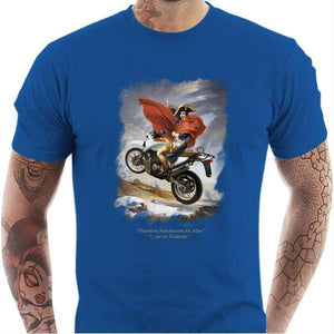 T shirt Motard homme - Traversée des Alpes - Couleur Bleu Royal - Taille S