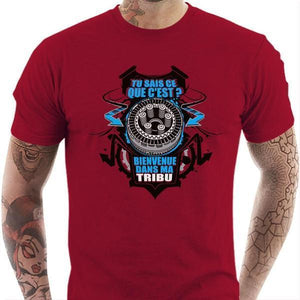T shirt Motard homme - Tribu - Couleur Rouge Tango - Taille S