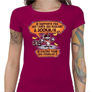 T shirt Motarde - 300 km/h - Couleur Fuchsia - Taille S