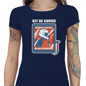 T shirt Motarde - Kit de survie du motard - Couleur Bleu Nuit - Taille S