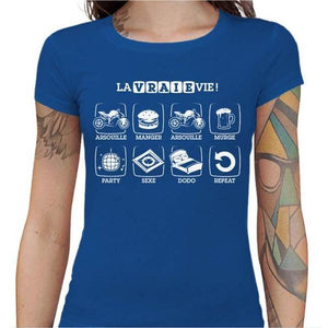 T shirt Motarde - La Vraie Vie - Couleur Bleu Royal - Taille S