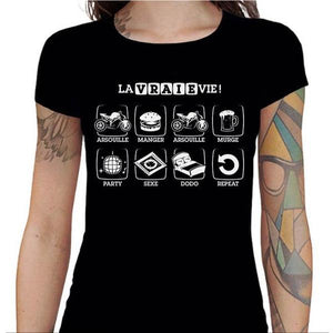 T shirt Motarde - La Vraie Vie - Couleur Noir - Taille S