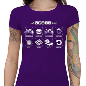 T shirt Motarde - La Vraie Vie - Couleur Violet - Taille S