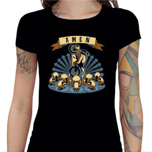 T shirt Motarde - La prière du Motard - Couleur Noir - Taille S