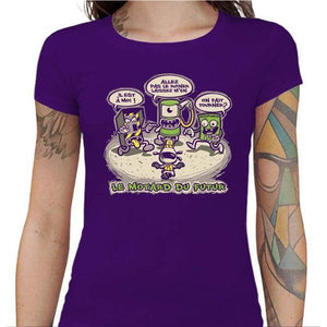 T shirt Motarde - Le Motard du futur - Couleur Violet - Taille S