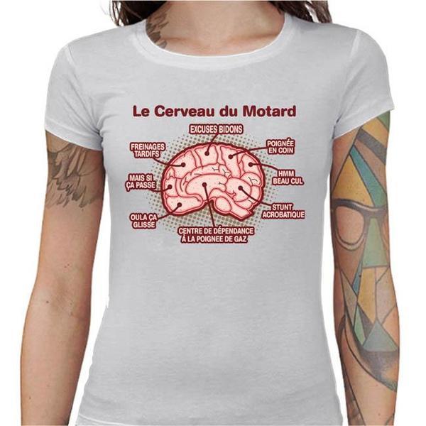 T shirt Motarde - Le cerveau du motard