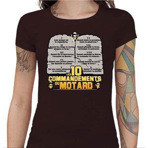 T shirt Motarde - Les 10 commandements - Couleur Chocolat - Taille S