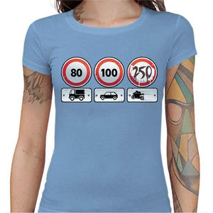 T shirt Motarde - Limit 250 - Couleur Ciel - Taille S