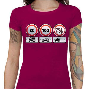 T shirt Motarde - Limit 250 - Couleur Fuchsia - Taille S