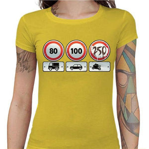 T shirt Motarde - Limit 250 - Couleur Jaune - Taille S