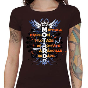 T shirt Motarde - Motard - Couleur Chocolat - Taille S