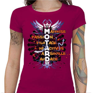 T shirt Motarde - Motard - Couleur Fuchsia - Taille S