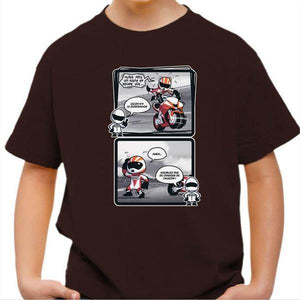 T shirt Moto Enfant - Guidonnage - Couleur Chocolat - Taille 4 ans