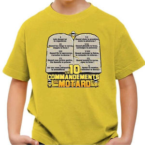 T shirt Moto Enfant - Les 10 commandements - Couleur Jaune - Taille 4 ans