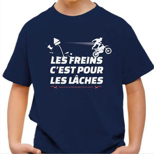 T shirt Moto Enfant - Les Freins - Couleur Bleu Nuit - Taille 4 ans