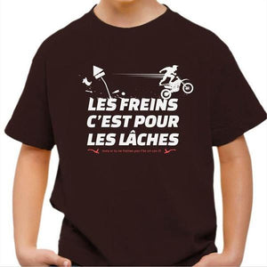 T shirt Moto Enfant - Les Freins - Couleur Chocolat - Taille 4 ans