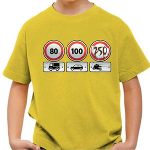 T shirt Moto Enfant - Limit 250 - Couleur Jaune - Taille 4 ans