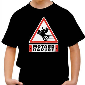 T shirt Moto Enfant - Motard Barjo - Couleur Noir - Taille 4 ans