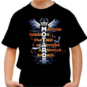 T shirt Moto Enfant - Motard - Couleur Noir - Taille 4 ans