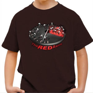 T shirt Moto Enfant - The Red Zone - Couleur Chocolat - Taille 4 ans